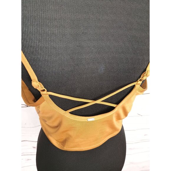 VICTORIA'S SECRET PINK Mustard Yellow  Active Crop Top XL - Picture 9 of 9